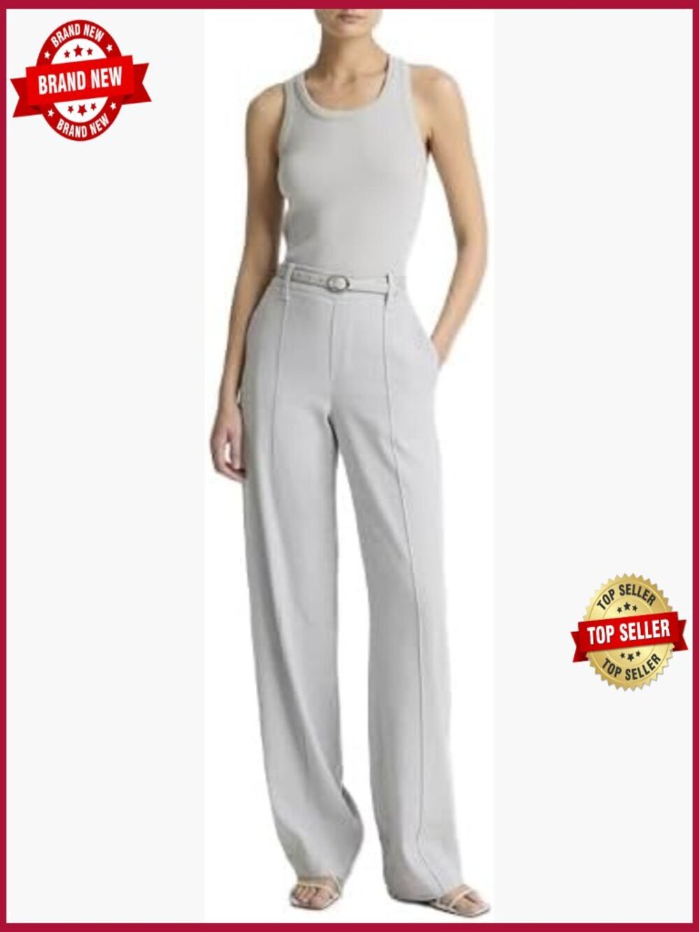 High Rise Pull On Linen Pants - Wide Leg Women's Relaxed Fit